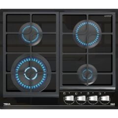 GZC 64320 XBC BK Gazlı Ocak 60 cm Döküm Izgaralı Kristal Wok Gözlü Cam Yüzeyli Modern Tasarım