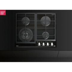 GZC 64320 XBC BK Gazlı Ocak 60 cm Döküm Izgaralı Kristal Wok Gözlü Cam Yüzeyli Modern Tasarım
