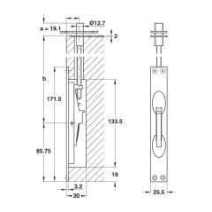 Hafele Bolt03 Sürgü Çubuğu Ham 1220mm