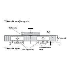 Hafele Gizli Raf Taşıyıcı Plakalı 12/24mm