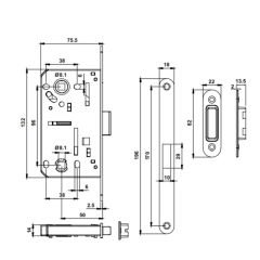 Hafele Manyetik Kilit Banyo Tipi (WC) 50/18mm Parlak Krom
