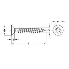 Hafele Hospa-Havşa Baş.Vida Galv.5,0X120mm (100 Adet)