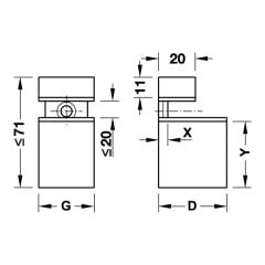 Hafele Raf Tutucu Cam/Ahşap Krom Parlak 4-20mm (1 Çift)