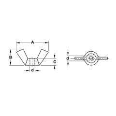 Hafele Kelebek Somun Galvaniz M6/4Mm (100 Adet)