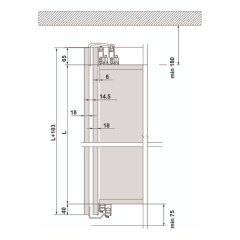 Hafele Ahşap Kayar Kapak Seti Prime 90 II Önde Kayan 90 kg 2 Kapak 16-24mm