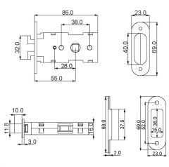 Kayar Kapı Kilidi WC KromParlak