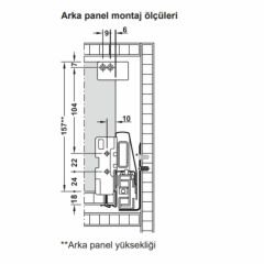Hafele İç Çekmece Seti 120'lik Modül İçin Kare Bordürlü 45'lik Antrasit