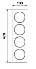 Hafele LEGRO Baharatlık 4lü 133x472,5x40mm Koyu Meşe