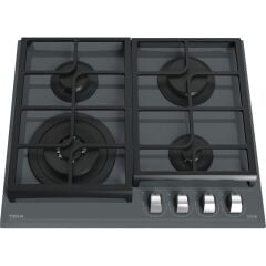 Peramics Teka - Gzc 64320 Xbc St - Ankastre Exactflame Teknolojili Kristal Wok Gözlü Cam Gazlı Ocak - Döküm Izgara - Gri - 60 cm - 112570172
