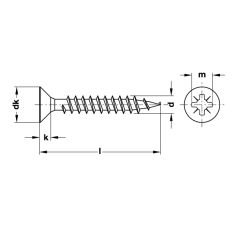 Hafele Matkap Uçlu Havşa Başlı Vida Gal.3,9X22mm (500 Adet)