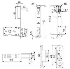 Kayar Kapı Kilidi WC KromParlak