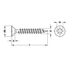 Hafele Matkap Uçlu Havşa Başlı Vida Gal.3,9X32mm (500 Adet)