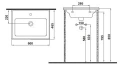 Hafele LEONIS 60 600x465x185mm Parlak Beyaz