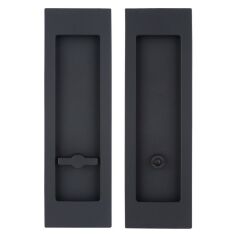 Kayar Kapı Kilit Rozet Seti Dikdörtgen WC Siyah Mat