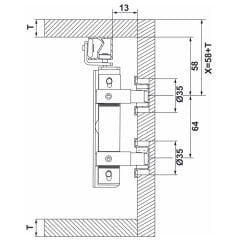 Hafele  DUPLO 50 Ahşap Kayar Kapak Seti SOL