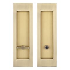 Kayar Kapı Kilit Rozet Seti Dikdörtgen WC Antik Pirinç Fırçalanmış