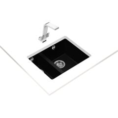 SQUARE 560 TG BLACK Tezgahaltı Granit Eviye Siyah 56 cm 115260029