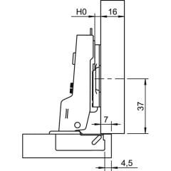 Hafele Metalla 110 SM 105° Yarı Binili Gizli Menteşe