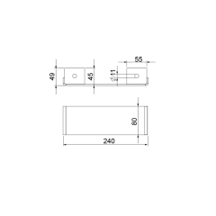Hafele Köşeli Mobilya Ayağı 240x80mm, Mat Krom Renk