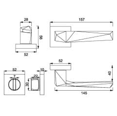 PIRA Kapı Kolu Seti WC Inox