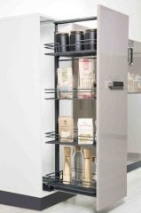 Oscar Teleskopik Kiler Tandem Blum Raylı Antrasit Sepet 125-140x38x51cm