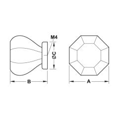 Hafele Düğme Kulp Diamond Parlak Krom 25Mm