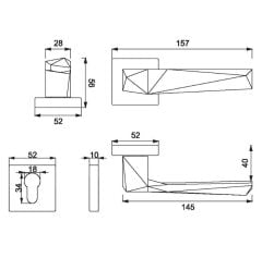 PIRA Kapı Kolu Seti Yale Siyah Mat