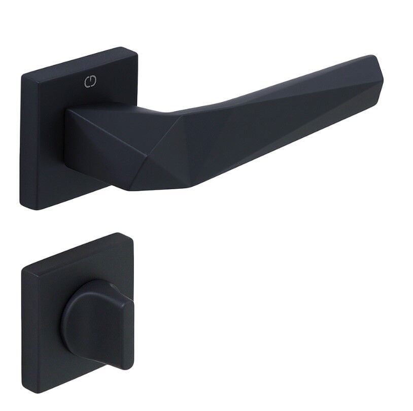 PIRA Kapı Kolu Seti WC Siyah Mat