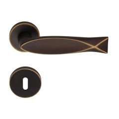 Fish Kapı Kolu Seti  Mat Bronz Oda - Hızlı Montaj