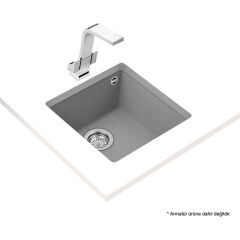 SQUARE 40.40 TG STONE GREY Granit Tezgahaltı Eviye Damlalıksız 40 cm 115230026 Gri