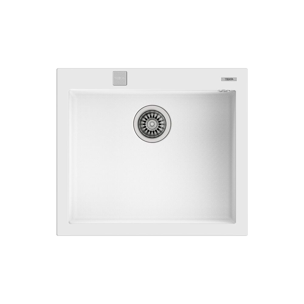 FORSQUARE 50.40 TG ARTIC WHITE Beyaz Granit Eviye 50 cm Ankastre Kumanda Sifonlu