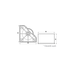 Hafele Aida Üçgen Mobilya Ayağı 80x50mm, Mat Paslanmaz Çelik Renk