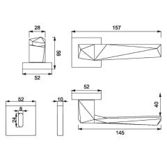 PIRA Kapı Kolu Seti Oda Antrasit Satine