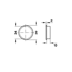 Hafele Menfez Yuvarlak 39mm, Beyaz Renk
