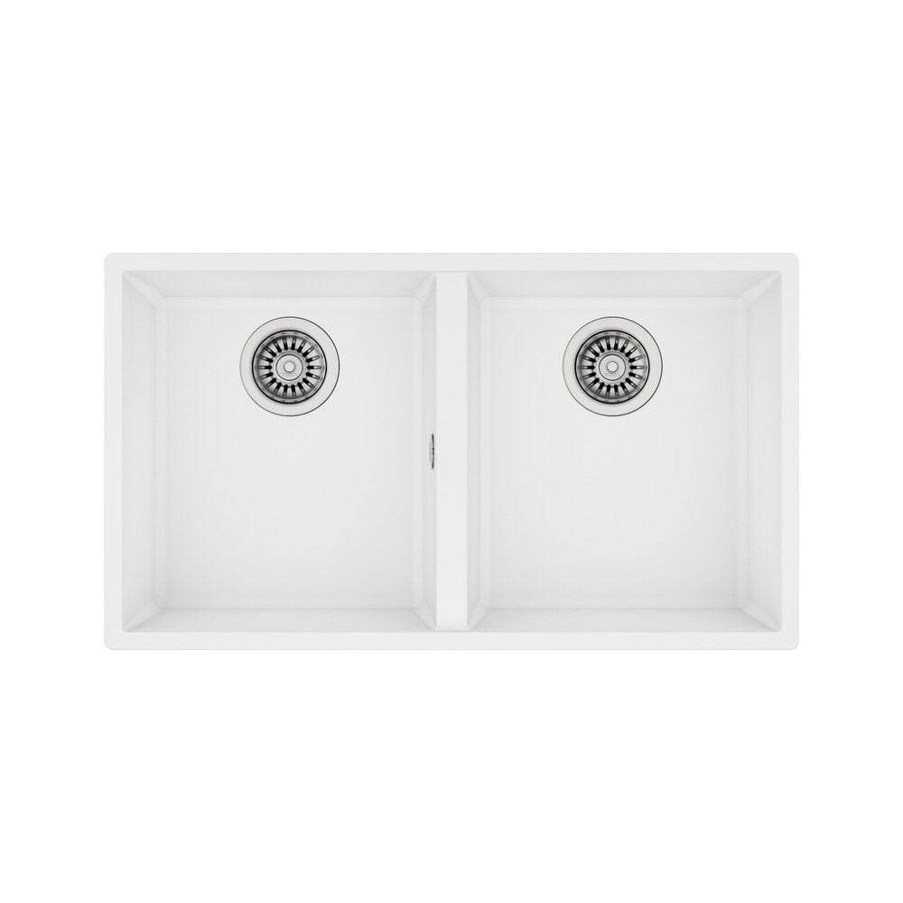 SQUARE 760 TG ARTIC WHITE Tezgahaltı Granit Eviye Beyaz 76 cm 115260028