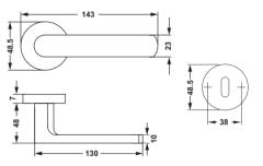 Hafele MERIT II-Kol Seti Banyo Tipi (WC) Bronz
