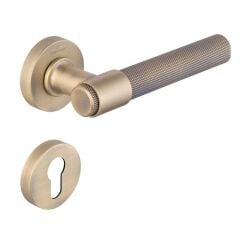 BRIA-K Kapı Kolu Seti Yale Antik Pirinç Fırçalanmış