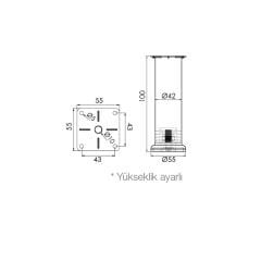 Hafele Lea Mobilya Ayağı (2 Adet) Parlak Krom Renk 10cm