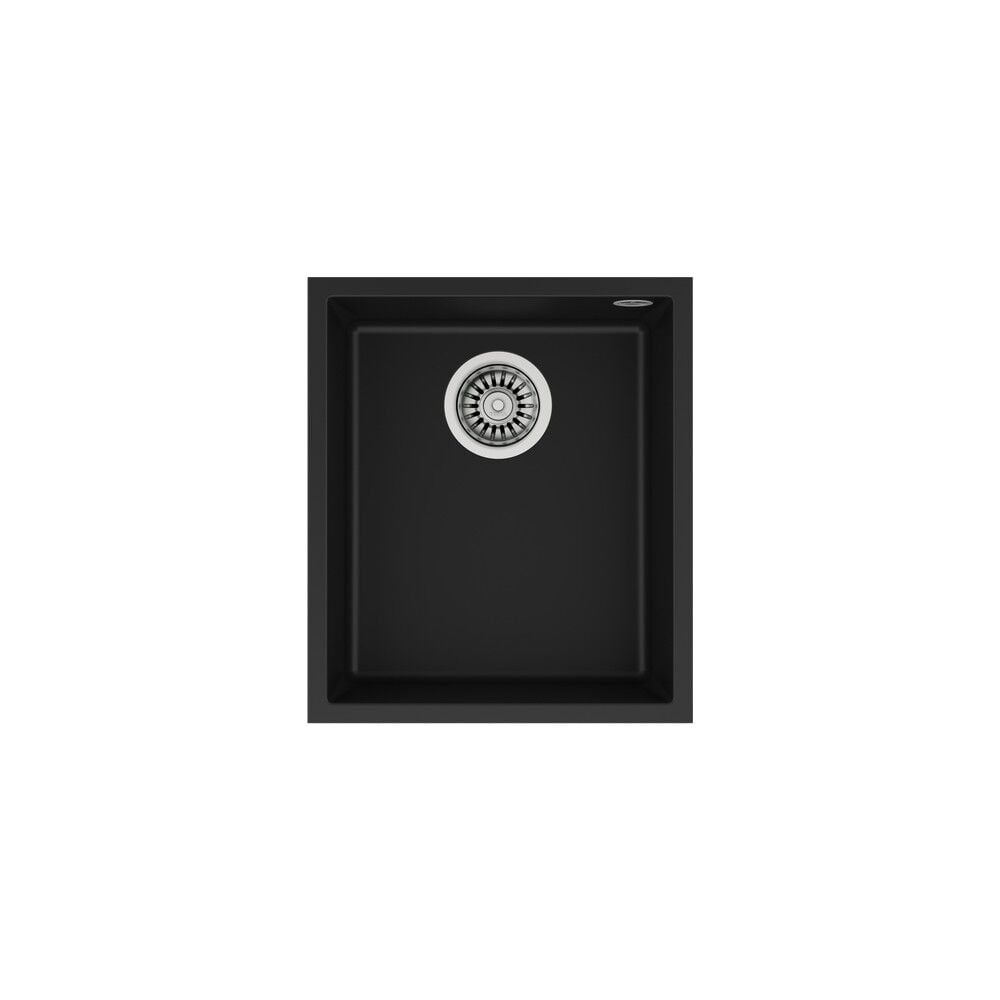 SQUARE 34.40 TG BLACK Tezgahaltı Granit Eviye Siyah 34 cm 115230030