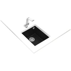 SQUARE 34.40 TG BLACK Tezgahaltı Granit Eviye Siyah 34 cm 115230030