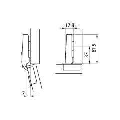 Hafele M.S. Tas Menteşe Yarım Deve 48/6 Dübelli, 10mm