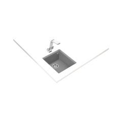 SQUARE 34.40 TG STONE GREY Tezgahaltı Granit Eviye Gri 34 cm 115230031
