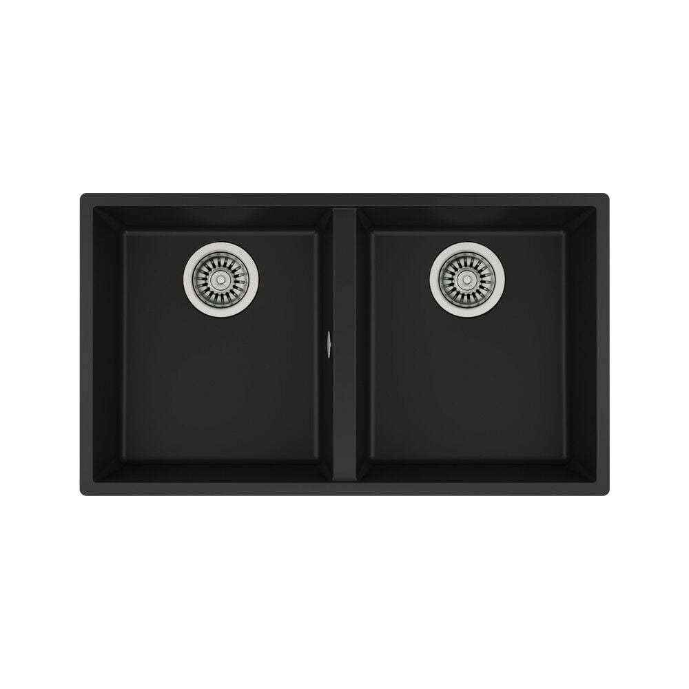 SQUARE 760 TG BLACK Tezgahaltı Granit Eviye Siyah 76 cm 115260024