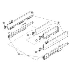 Hafele M. Box P35 Eviye Altı Vidalı İç Çekmece 18/92/500mm, Antrasit Renk