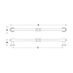 Hafele Mobilya Kulpu Gain Mk 224mm Parlak Rose