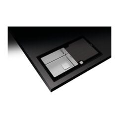 DIAMOND RS15 1B 1D 86 Ankastre Kumanda Sifonlu Cam Eviye Siyah/Çelik 86 cm 115100011