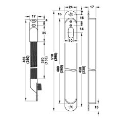 Hafele Kablo Kanalı 155mm Mat Paslanmaz Çelik Renk