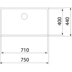 - Be Lınea Pureclean 71.40 - Tezgahaltı Eviye - Paslanmaz Çelik - 71 cm - 115000066