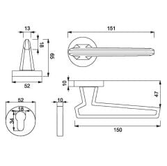 SINA Kapı Kolu Seti Yale Krom Parlak
