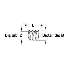 Hafele Düz Başlı Çelik Dübel M8x18mm (100 Adet), Galvaniz
